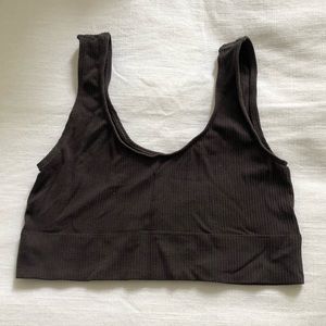 Skims stretch rib scoop bralette in soot